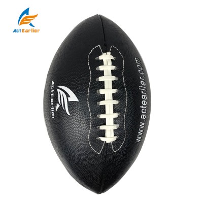 ActEarlier indoor outdoor sports equipment All black American football ball size 6#