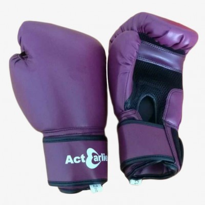 ActEarlier Gym fitness training adult size limited edition purple color 12oz microfiber PU boxing gloves