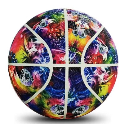 ActEarlier Composite leather  Tie Dye Tack Feel Street Basketball Ball Custom Size No.7 for training match in schools clubs